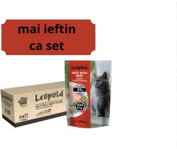 Leopold pateu de carne cu carne de vită pentru pisici 24x100g