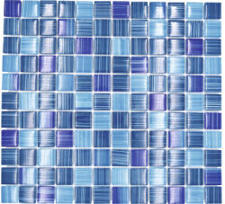 Mozaic piscină sticlă XCM 8285 albastru/alb 30, 2x32, 7 cm