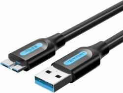 Vention COPBF USB Type-A apa - Micro USB-B apa 3.0 Adat és töltő kábel - Fekete (1m) (COPBF)