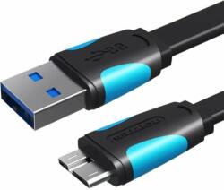 Vention VAS-A12-B150 USB Type-A apa - Micro USB-B apa 3.0 Adat és töltő kábel - Fekete (1.5m) (VAS-A12-B150)
