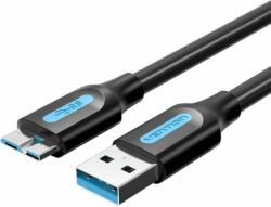 Vention COPBH USB Type-A apa - Micro USB-B apa 3.0 Adat és töltő kábel - Fekete (2m) (COPBH)