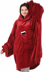  Sweetbuy Téli pulóver és takaró egyben, piros - Blanky