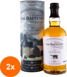 THE BALVENIE Set 2 x Whisky Balvenie The Week Of Peat, 14 Ani, 48.3%, 0.7 l