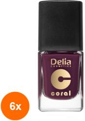 Delia Cosmetics Set 6 x Lac Unghii Coral 525 Get Lucky, Delia Cosmetics, 11 ml