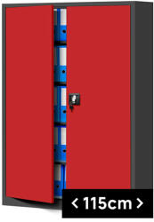 JAN NOWAK JAN II fém iratszekrény 1150x1850x400, modell antracit-piros