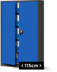 JAN NOWAK JAN II fém iratszekrény 1150x1850x400, modell antracit-kék