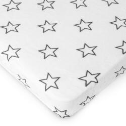 4Home Cearșaf de pat 4Home Stars grey microflanelă, 90 x 200 cm