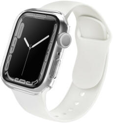 Apple Watch 7-8 (45mm), Műanyag védőkeret, 9H üveggel, szíj nélkül, Uniq Legion, átlátszó - tok-shop