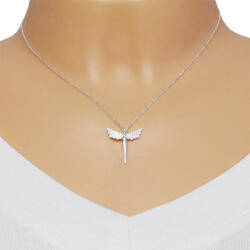 Ekszer Eshop 925 ezüst nyaklánc - egy angyal alakja, szárnyai átlátszó cirkóniával kirakva