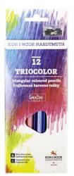  Háromszögletű színes ceruzák hegyezővel Triocolor 12 db