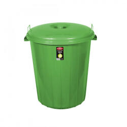 PLANET Kerek szemetes kuka, fedéllel, zárható, műanyag, eco zöld 70 literes (ADUP106CLZ)
