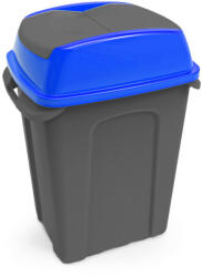 PLANET Hippo Billenős Szelektív hulladékgyűjtő szemetes, műanyag, antracit/kék, 70L (ADUP238K)