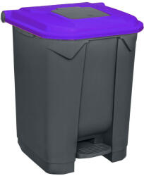 PLANET Szelektív hulladékgyűjtő konténer, műanyag, pedálos, antracit, kék, 50L (UP226K)