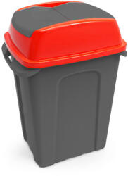 PLANET Hippo Billenős Szelektív hulladékgyűjtő szemetes, műanyag, antracit/piros, 25L (ADUP236P)