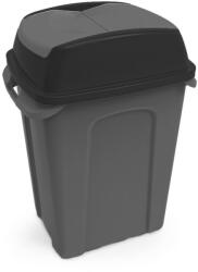 PLANET Hippo Billenős Szelektív hulladékgyűjtő szemetes, műanyag, antracit/fekete, 25L (UP236F) - szerek