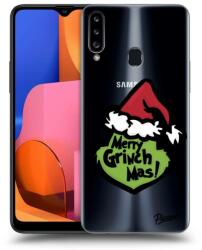 Picasee Husă neagră din silicon pentru Samsung Galaxy A20s - Grinch 2