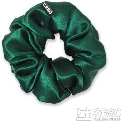 GR80 Smaragdzöld szatén selyem hajgumi, scrunchie