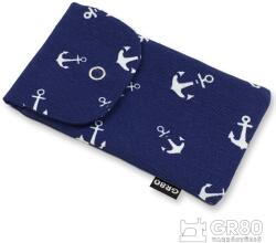 GR80 Papírzsebkendő-tartó patenttel - horgonyos loneta textil zsebkendő tároló