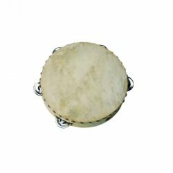 Goki Tamburina cu piele naturala si minitalgere (GOKIUC085) Instrument muzical de jucarie