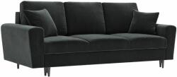 Micadoni Sötétszürke bársony kanapéágy MICADONI MOGHAN 235 cm (MIC3SFA3MOGHAN9)