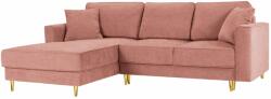 MICADONI Rózsaszín szövet sarok kanapéágy Micadoni Dunas 242 cm, balra (MICLCF86A1DUNAS5)