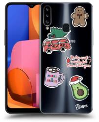 Picasee Átlátszó szilikon tok az alábbi mobiltelefonokra Samsung Galaxy A20s - Christmas Stickers