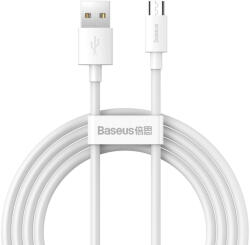 Baseus Kit cablu de date Baseus Simple Wisdom USB la Micro 2.1A (2 buc. /set) 1.5 m alb TZCAMZJ-02