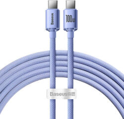 Baseus Cablu de date rapid BASEUS Crystal Shine USB-C la USB-C 100W 480Mbps flash charging 2m (mov) CAJY000705