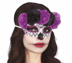 Fiestas Guirca Маска с черни и лилави цветя Catrina