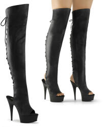 Pleaser USA Pleaser Delight-3019 Blk Faux Leather/Blk Matte 37