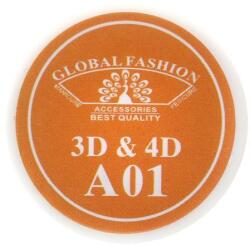 Global Fashion Gel UV 4D plastilina, gel plastart, Global Fashion, A01, 7g, culoare portocalie - esteto