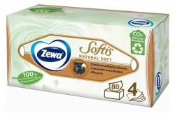 Zewa Softis Natural Soft illatmentes dobozos papír zsebkendő 4 rétegű 80 db