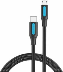Vention COVBF USB-C apa - USB Micro-B apa 2.0 Adat és töltő kábel - Fekete (1m) (COVBF)