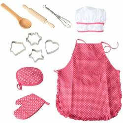 Pepita Set de bucătărie Pepita 11 piese cu șorț și accesorii #pink (SL5474) Bucatarie copii