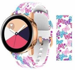 Mybandz Curea de ceas din silicon Mybandz cu cataramă din aur roz, model fluture de 20 mm (20SKU6144) (20SKU6144)