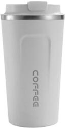 Techsuit - Thermos Mug - with Lid for Coffe, Portable, Stainless Steel, 380ml - White (KF2313496) - pcone