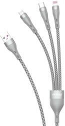 Dudao 3in1 USB cable - Lightning / microUSB / USB Type C 65W 1.2m gray (L20X) (6973687242220)