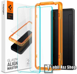 Spigen ALM FC előlap védő karcálló edzett üveg - ÁTLÁTSZÓ - 2db, 2.5D, 9H, ujjlenyomatmentes, A képernyő sík részét védi - SONY Xperia 10 V (XQ-DC54) - AGL06429 (AGL06429)