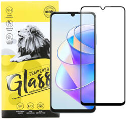 Honor X7a üvegfólia, tempered glass, előlapi, 9D, edzett, hajlított, fekete kerettel