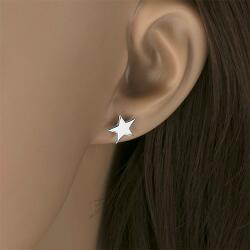 Ekszer Eshop 925 ezüst fülbevaló, egyenletes csillag, fényes felület, stekkerek