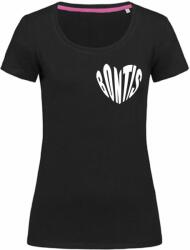 Bontis Női póló HEART - Fekete | 2XL (TRI-W-HEART-blo-XXL)
