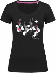 Bontis Női póló CUBES - Fekete / rózsaszín | 2XL (TRI-W-CUBES-blo-pink-XXL)