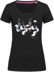 Bontis Tricou damă CUBES - Neagră / albastră | 2XL (TRI-W-CUBES-blo-blue-XXL)