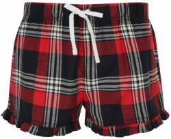 SF (Skinnifit) Pantaloni scurți de pijama din flanelă pentru femei - Roșie / albastru închis | XXS (SK082-1000224152)