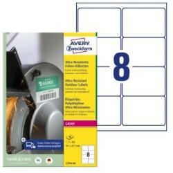 Avery Etikett címke, 99, 1 x67, 7mm, ultra ellenálló 8 címke/ív, 40 ív/doboz, Avery fehér (L7914-40) - bestoffice