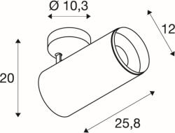 SLV 1005742 NUMINOS SPOT DALI XL Plafonieră 36W 2700K 36 grade 3250lm IP20 negru (1005742)