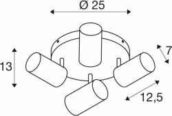 SLV 1006430 ASTO TUBE Plafonieră 2x max. 10W GU10 IP20 alb (1006430)