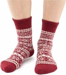 Vlnka Merinó birkagyapjú zokni norvég mintával - piros méret 35-37