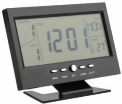 MeryStyle Digitális óra LCD kijelzővel és hangvezérléssel, hőmérő funkcióval DS-8082 - Fekete