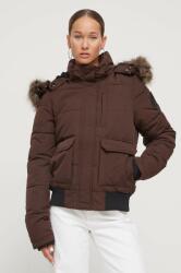 Superdry rövid kabát női, barna, téli - barna M - answear - 48 990 Ft